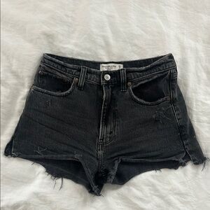 Abercrombie & Fitch Black Jean Shorts the mom short high rise